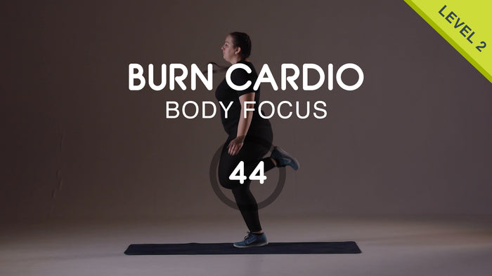 Burn Cardio 44: ejercicios cardiovasculares de pie para niveles principiante e intermedio