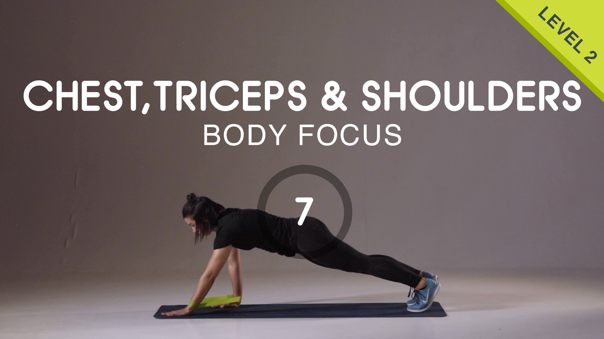 Banded Chest, Shoulders and Triceps Class Group HIIT