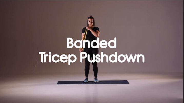 HIIT Exercises for Triceps - Banded Tricep Push Down