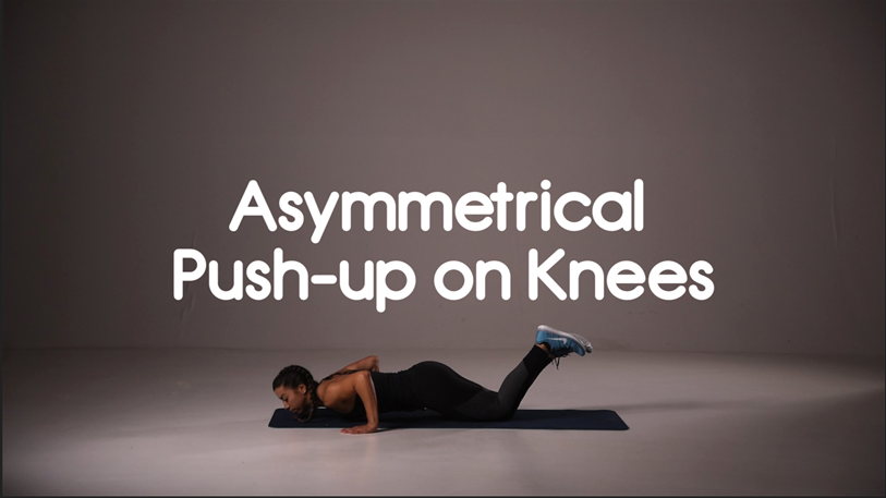 hiit exercises asymmetrical push up on knees