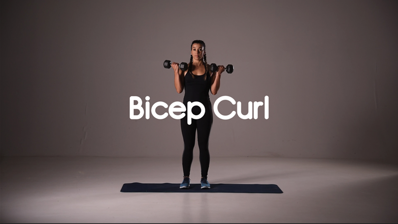 how to do a bicep curl hiit exercise