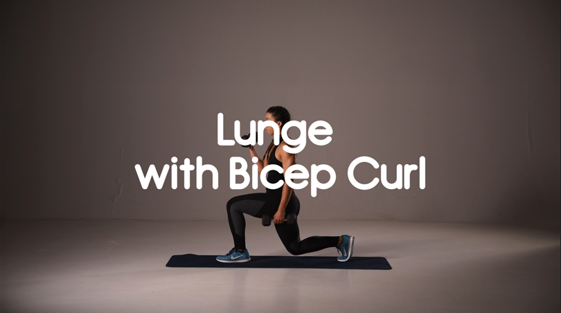 How to perform lunge with bicep curl hiit exercise