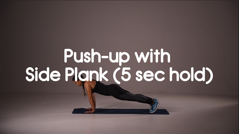 push-up with side plank hiit exercise