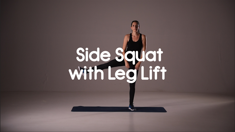 How to do a Side Squat Leg Lift HIIT Leg Exercise Group HIIT